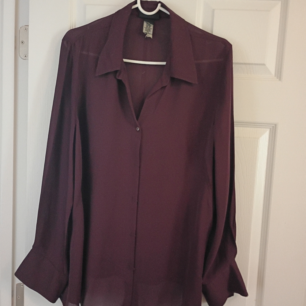 Women's Elegant Lane Bryant Purple(Wine) Blouse (16)
